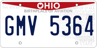 OH license plate GMV5364