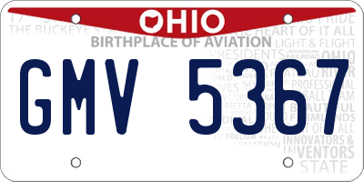 OH license plate GMV5367