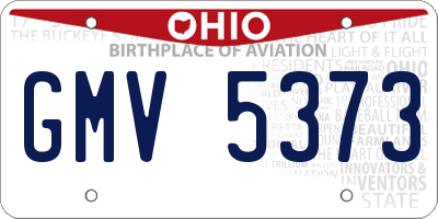 OH license plate GMV5373