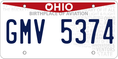 OH license plate GMV5374