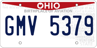 OH license plate GMV5379