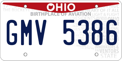 OH license plate GMV5386