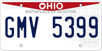 OH license plate GMV5399