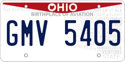 OH license plate GMV5405