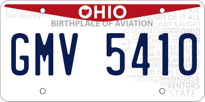 OH license plate GMV5410
