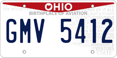 OH license plate GMV5412