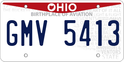 OH license plate GMV5413