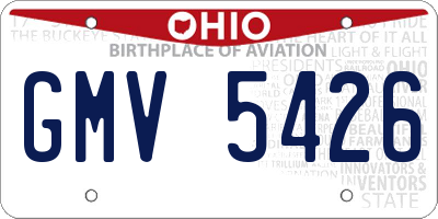 OH license plate GMV5426