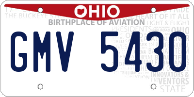 OH license plate GMV5430