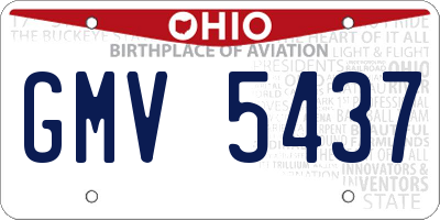 OH license plate GMV5437