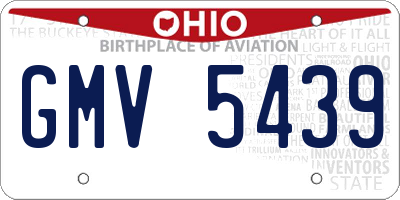 OH license plate GMV5439