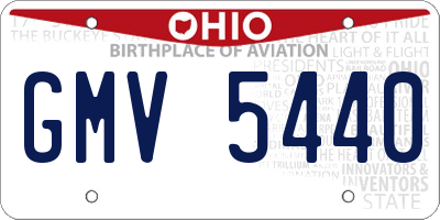 OH license plate GMV5440