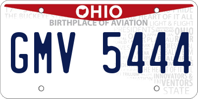 OH license plate GMV5444