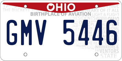 OH license plate GMV5446
