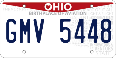 OH license plate GMV5448