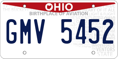 OH license plate GMV5452