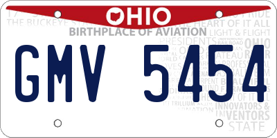 OH license plate GMV5454