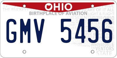 OH license plate GMV5456
