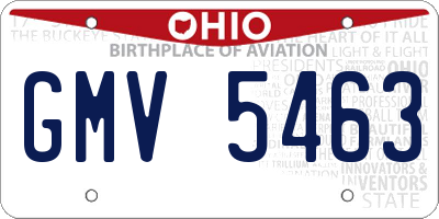 OH license plate GMV5463