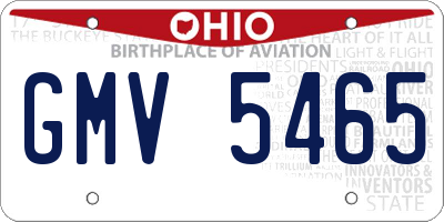 OH license plate GMV5465