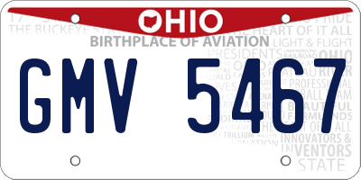 OH license plate GMV5467