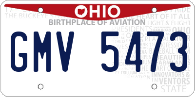 OH license plate GMV5473