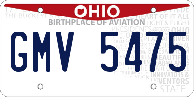 OH license plate GMV5475