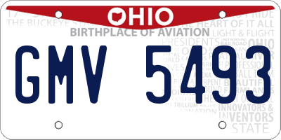 OH license plate GMV5493