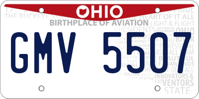 OH license plate GMV5507