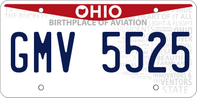 OH license plate GMV5525