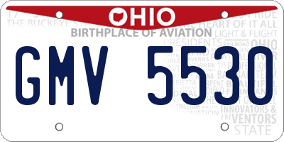 OH license plate GMV5530
