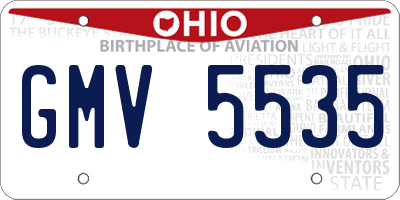 OH license plate GMV5535