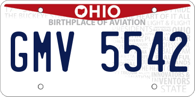 OH license plate GMV5542