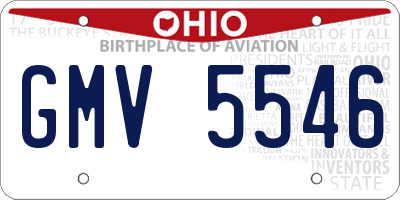 OH license plate GMV5546