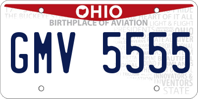 OH license plate GMV5555