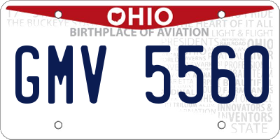 OH license plate GMV5560