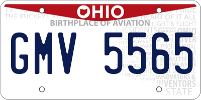OH license plate GMV5565