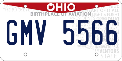 OH license plate GMV5566