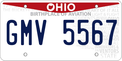 OH license plate GMV5567