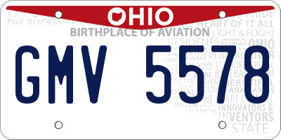 OH license plate GMV5578