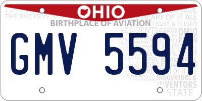 OH license plate GMV5594