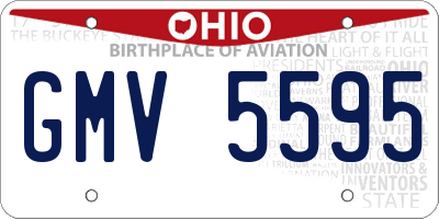 OH license plate GMV5595