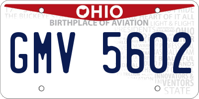 OH license plate GMV5602