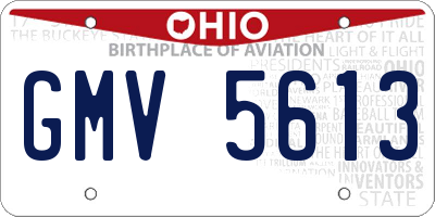 OH license plate GMV5613