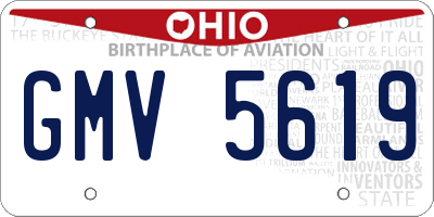 OH license plate GMV5619