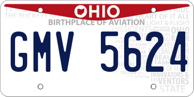 OH license plate GMV5624