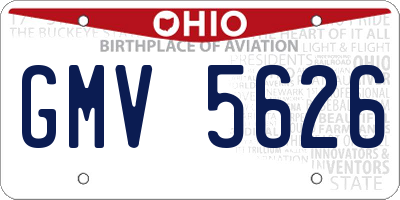 OH license plate GMV5626