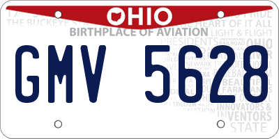 OH license plate GMV5628