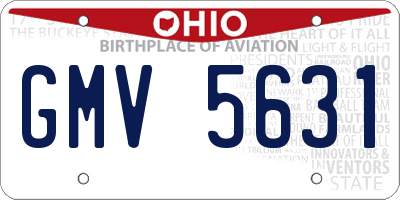 OH license plate GMV5631