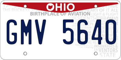 OH license plate GMV5640
